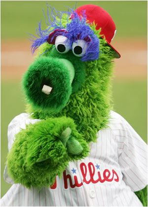 I'm not even from Philly and I think this is the best mascot in the world. I DARE YOU not to be happy looking at this guy. He rules.